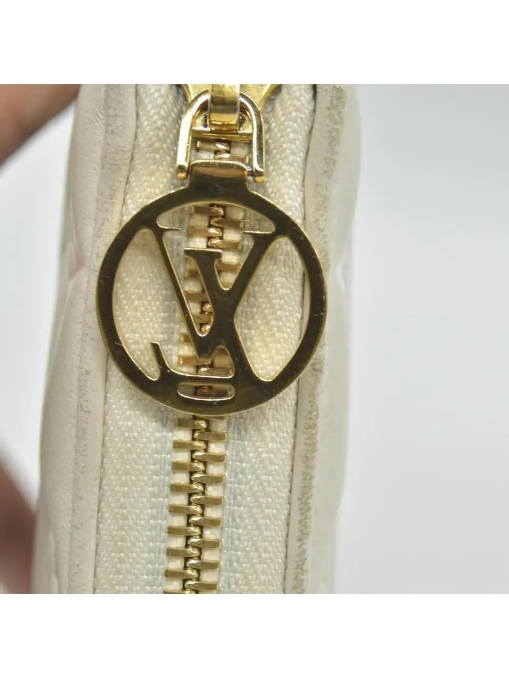 $1490 Louis Vuitton Tricolor Monogram Embossed LambskinZippy